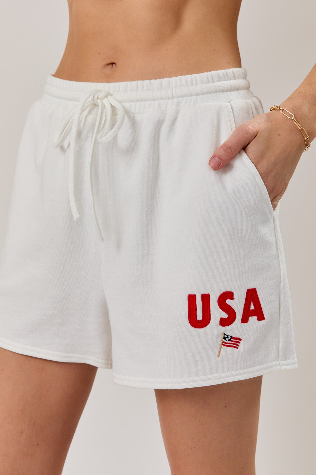 USA Embroidered Sweatshirt & Short Set