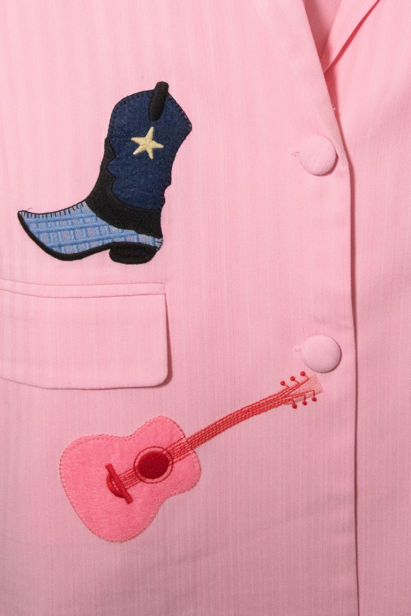 Pink Western Embroidered Blazer