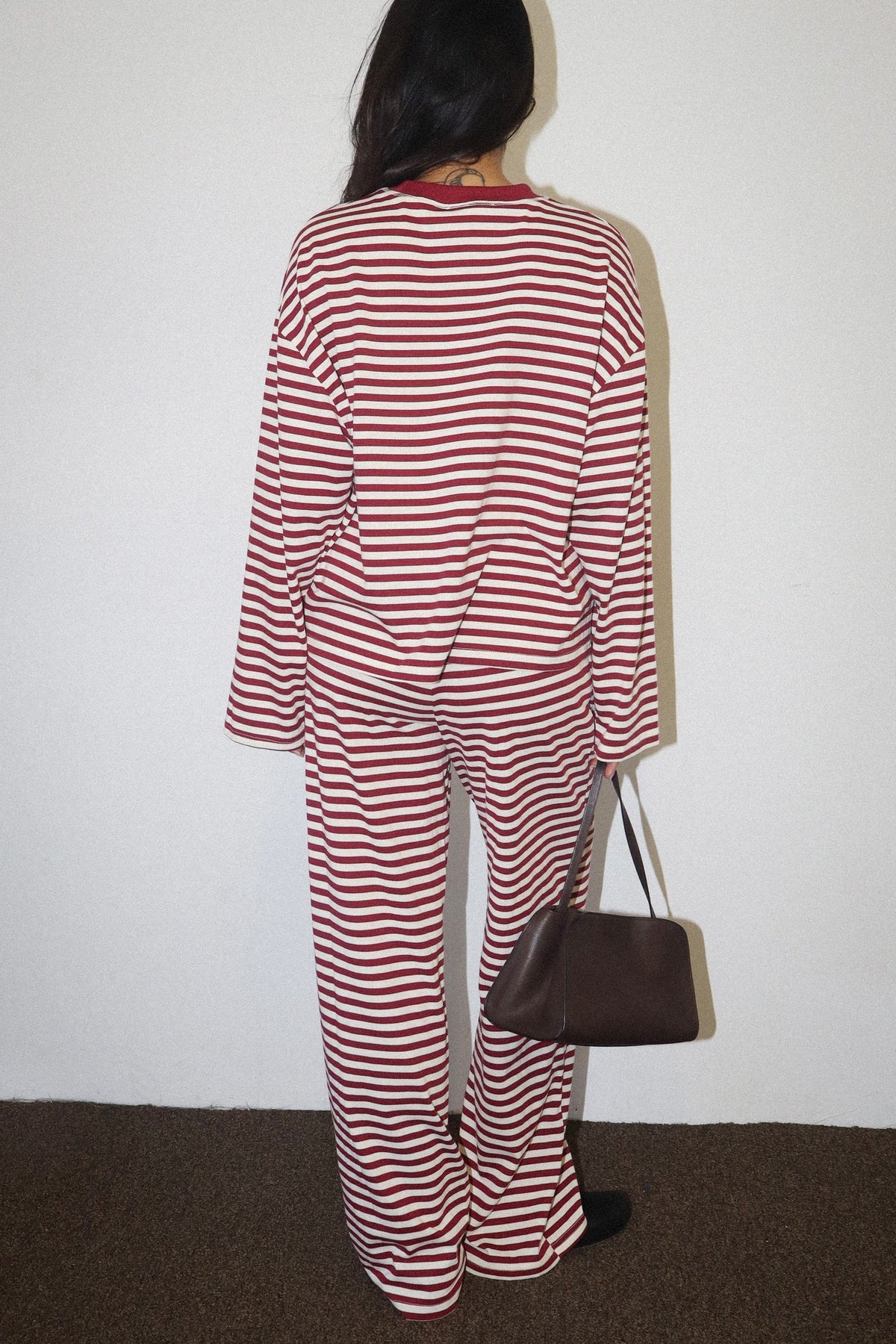 Red Striped Lounge Top & Pant Set