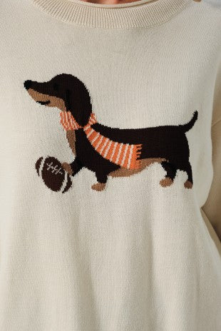 Roll Up Neck 'Game Day Dog' Graphic Sweater