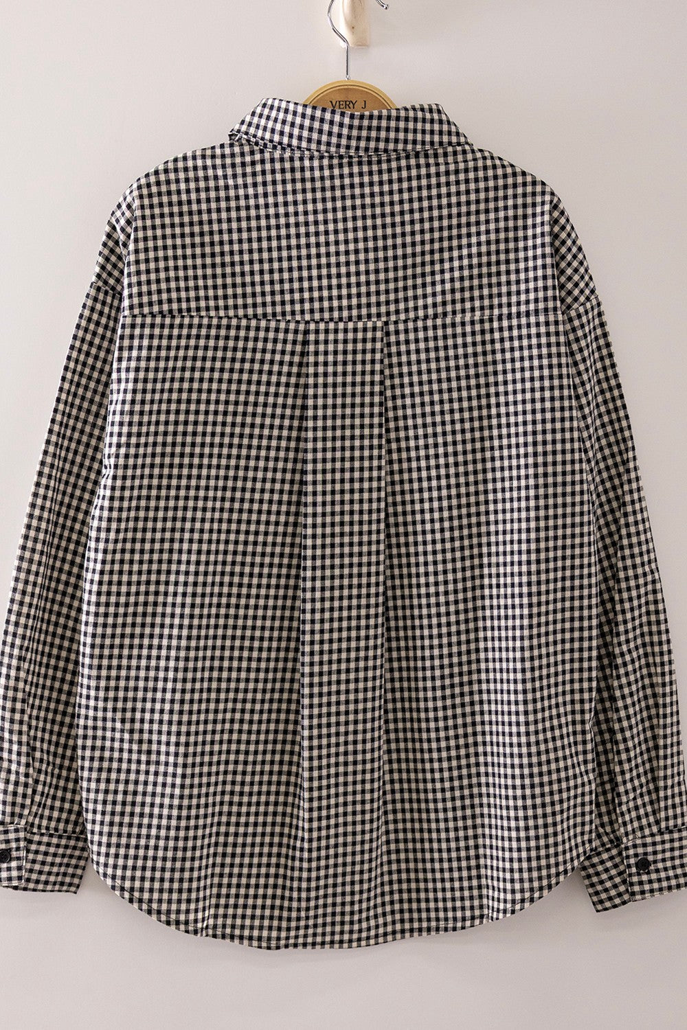 Black Checker Horse Graphic Button Up Shirt