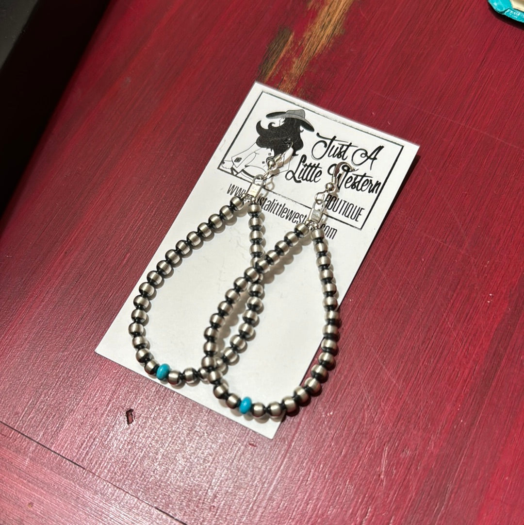 Navajo Pearl Turquoise Hoop