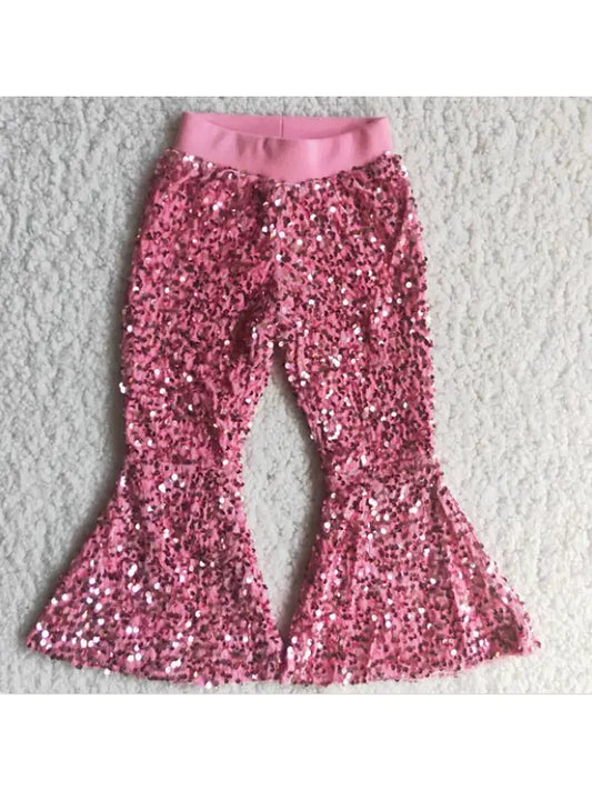 Baby/Girls Pink Party Sequin Bell Bottoms