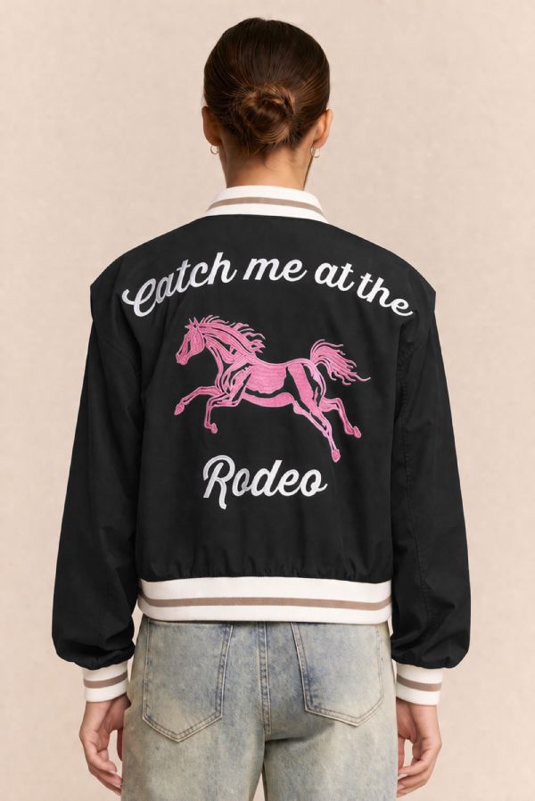 Retro Rodeo Embroidered Bomber Jacket