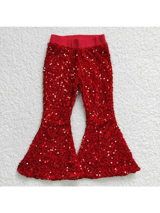Baby/Girls Red Party Sequin Bell Bottoms
