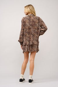 Leopard Pleated Short Set