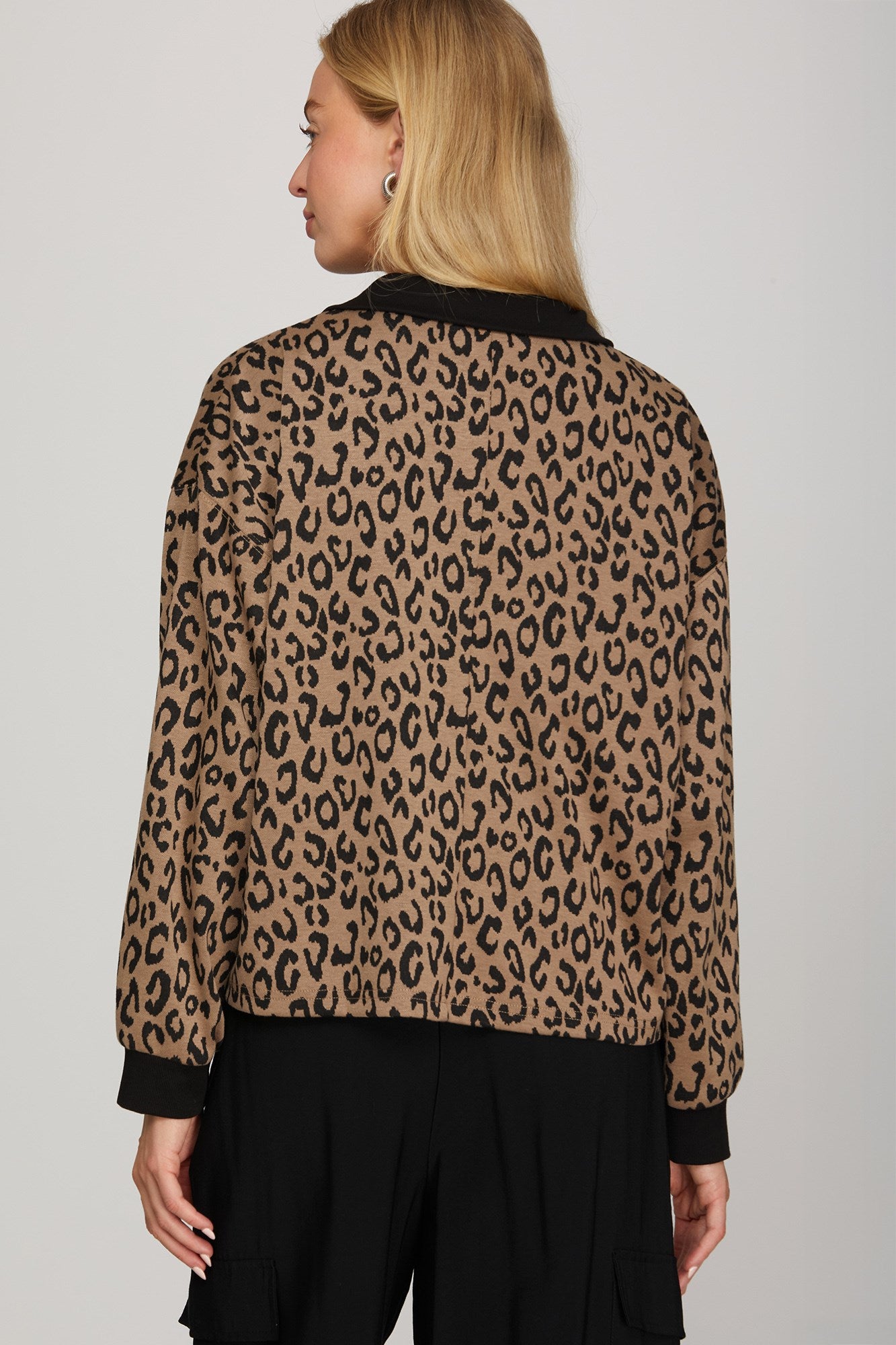 Leopard Half Zip Top & Mini Skirt Set