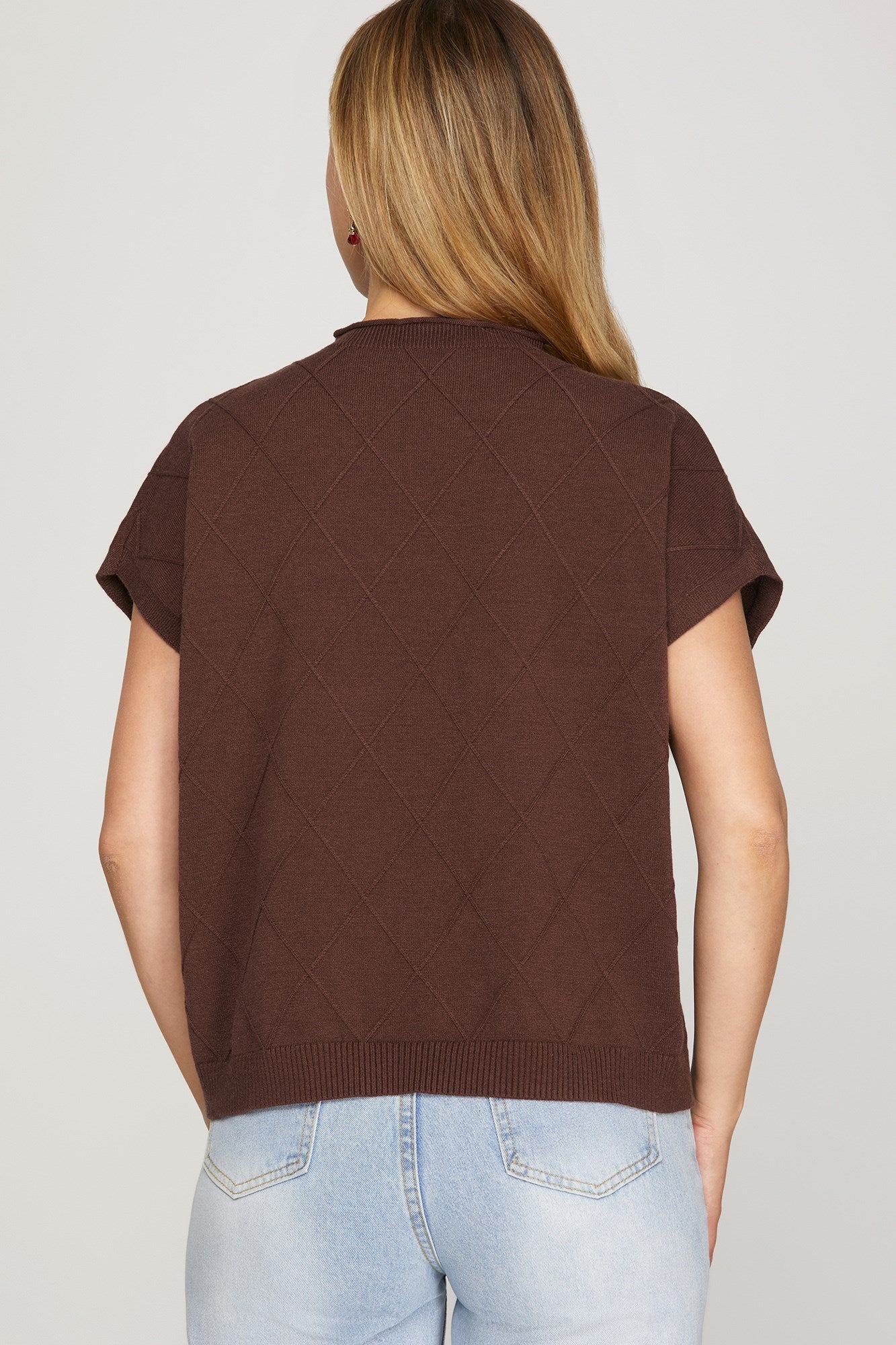 Chestnut Mock Neck Sweater