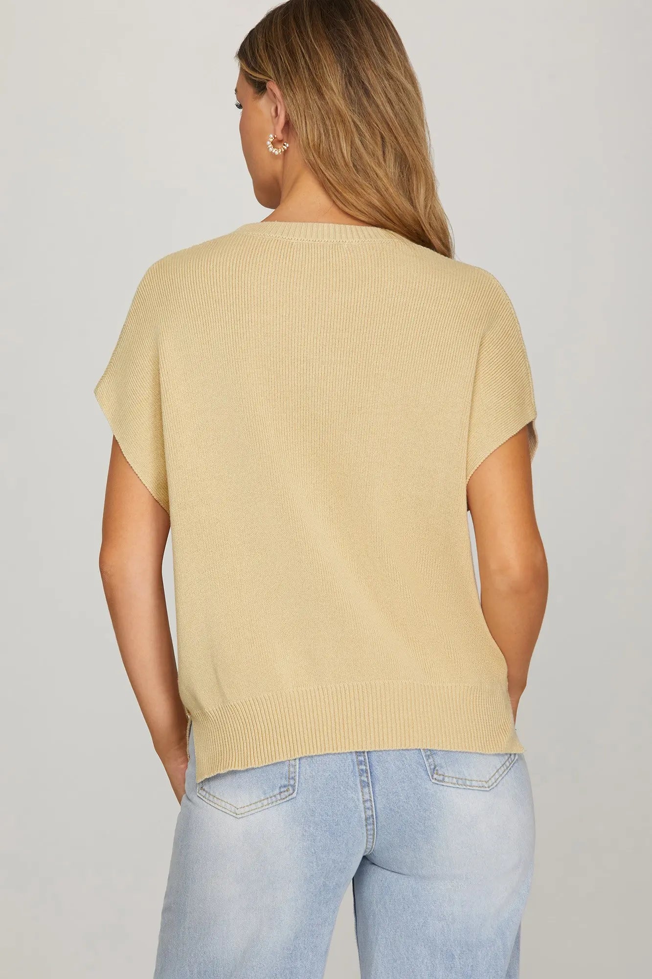 Taupe Dog Embroidered Sleeveless Sweater