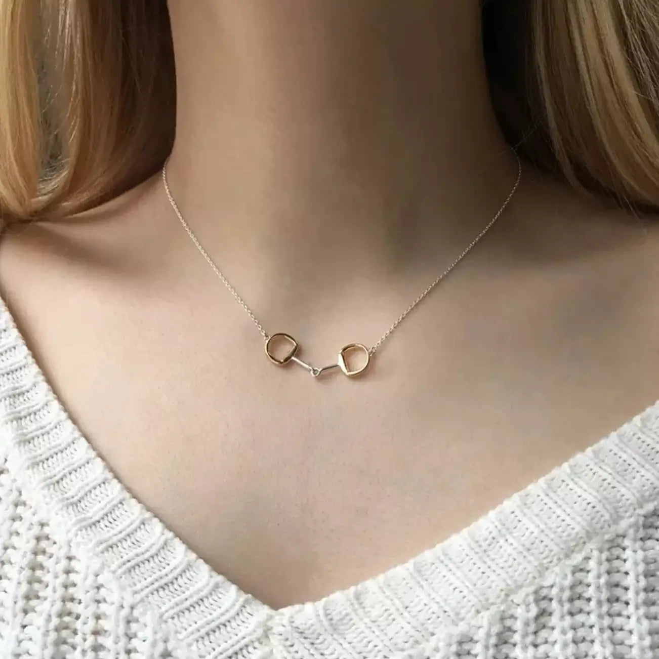 Sterling Stirrup Necklace
