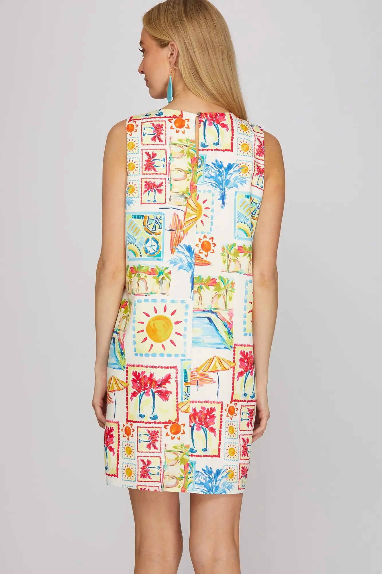 Summer Print Sleeveless Mini Dress