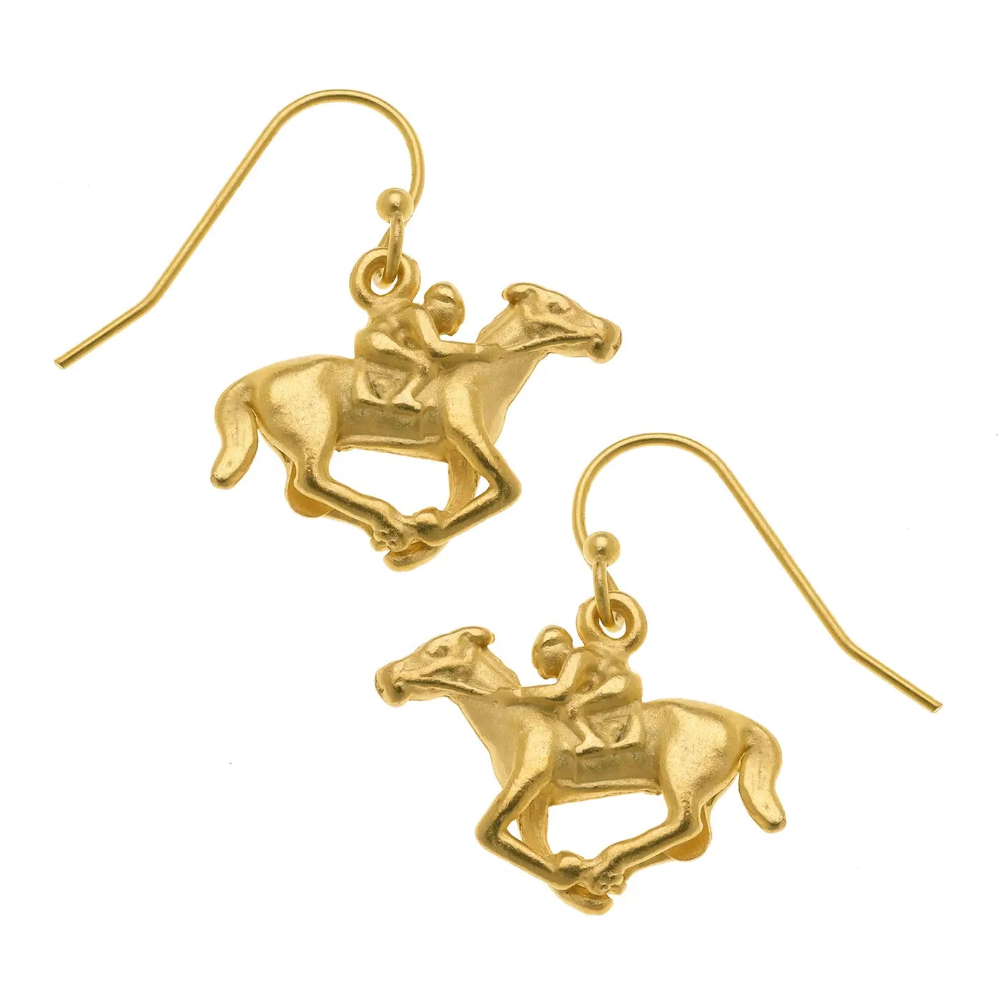 Susan Shaw Gold Race Horse Earrings