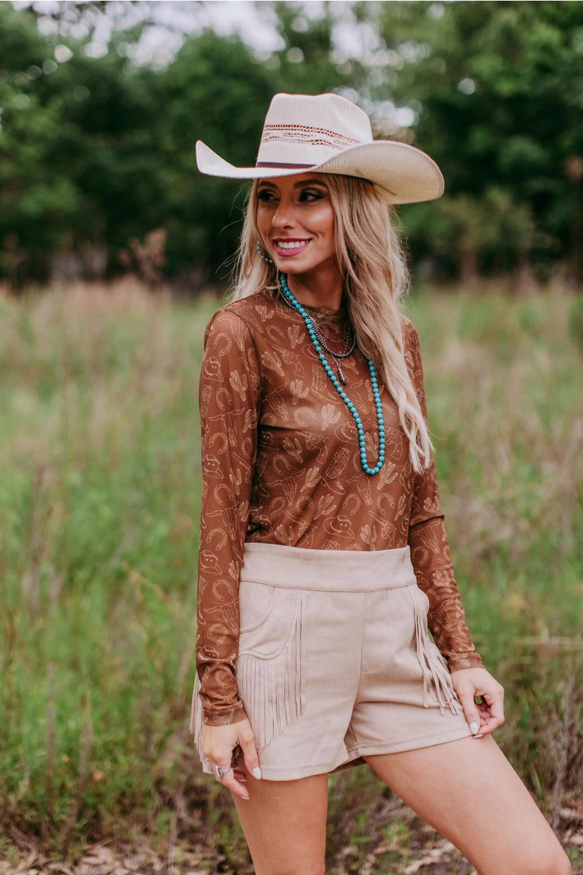 Fort Dodge Long Sleeve Mesh Top