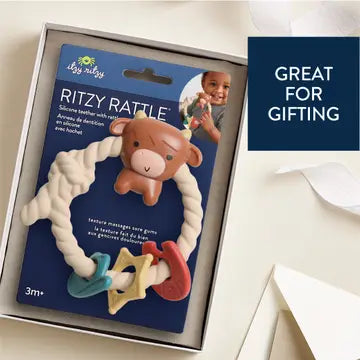 Ritzy Rattle Highland Cow Silicone Teether