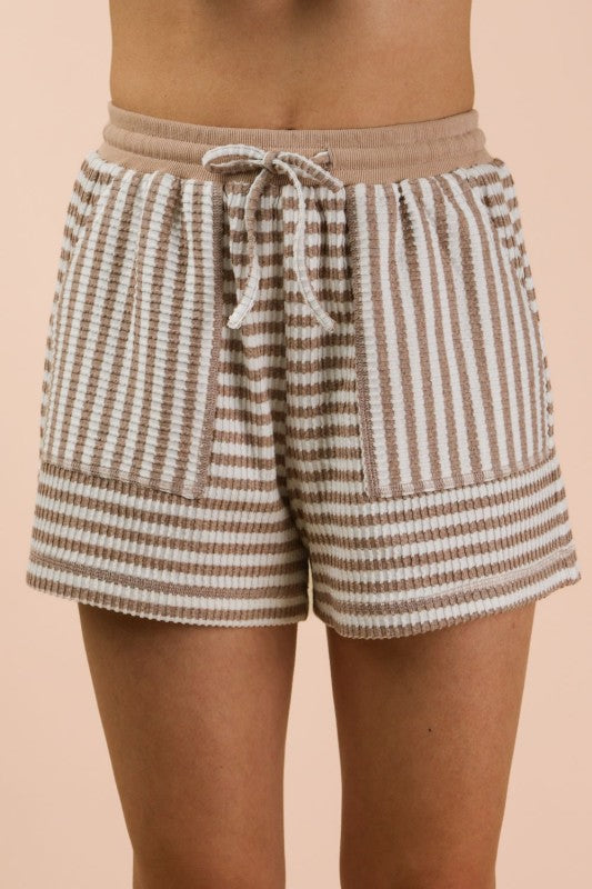Striped Comfy Knit Short Set