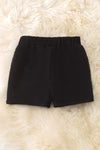 Girls Black Front Sequin Shorts
