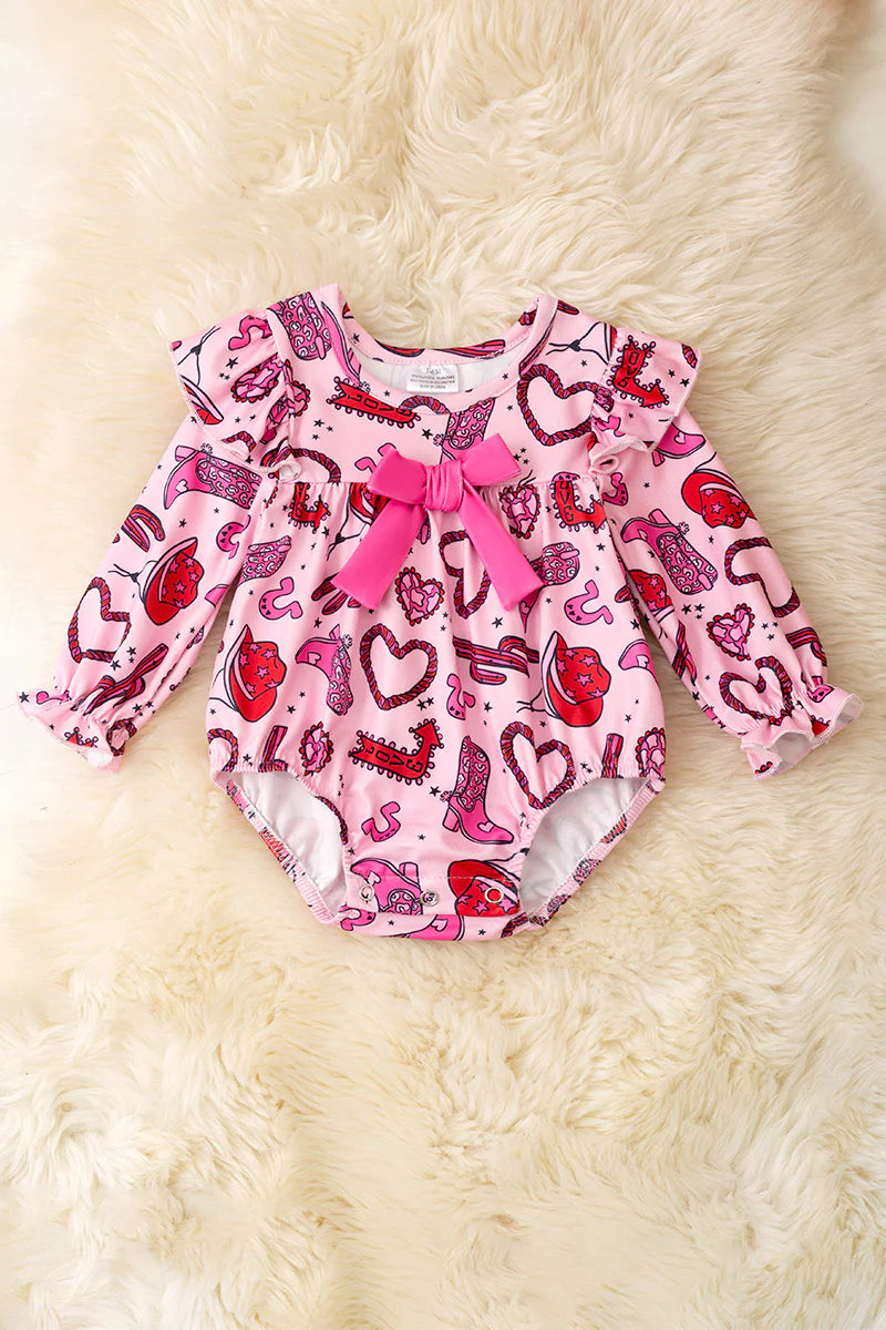 Infant Girls Heart Print Romper