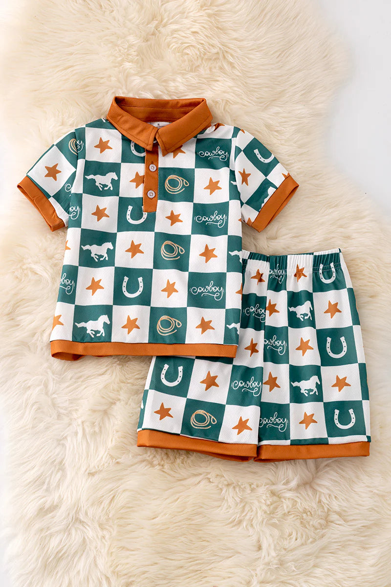 Infant & Boys Mustang Stud Short Set