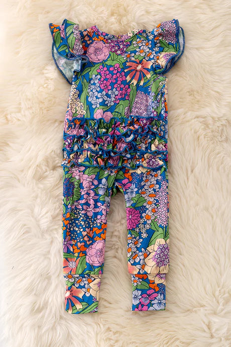 Infant Floral Ruffle Butt Romper