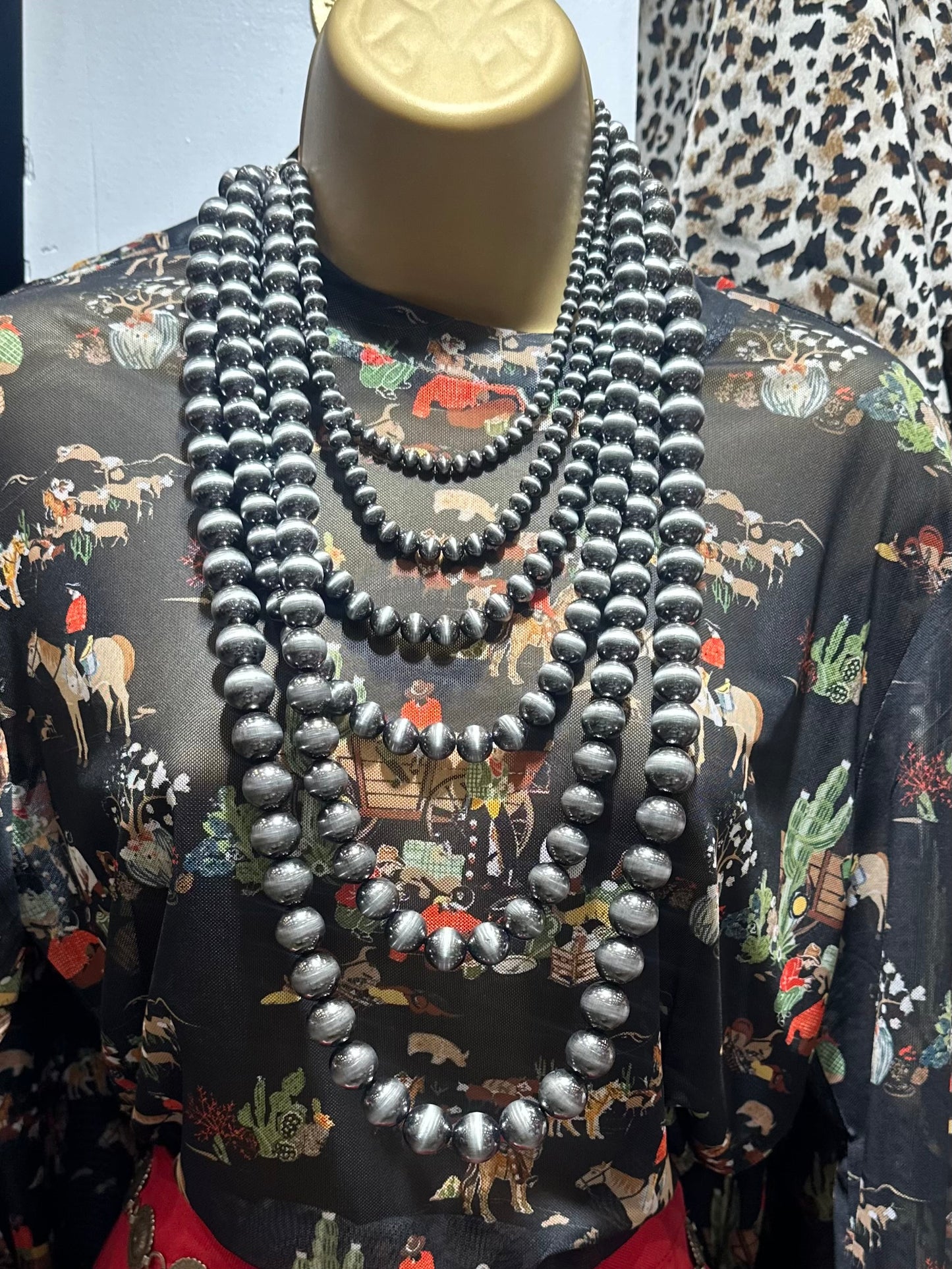 Six Strand Statement Pearl Necklace