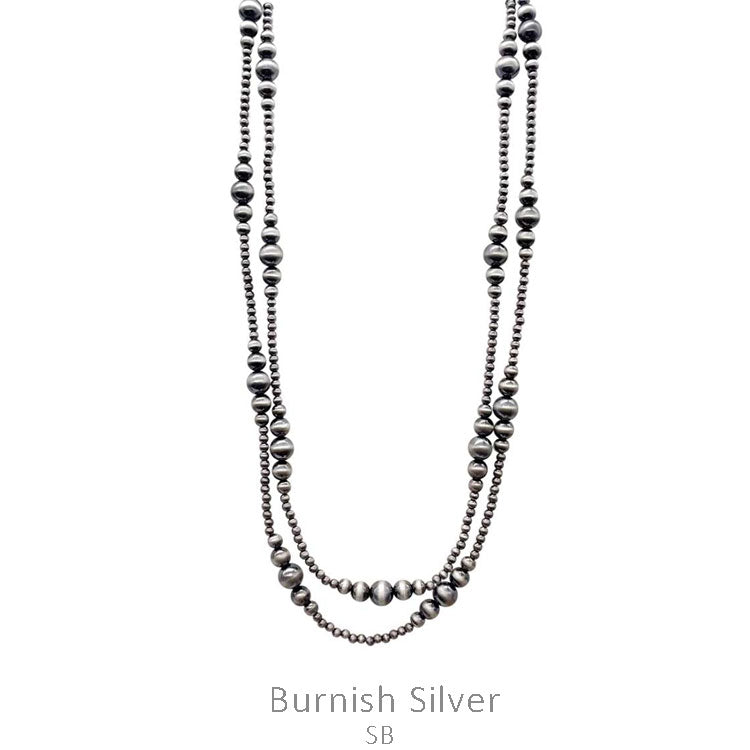 60" Pewter Pearl Necklace