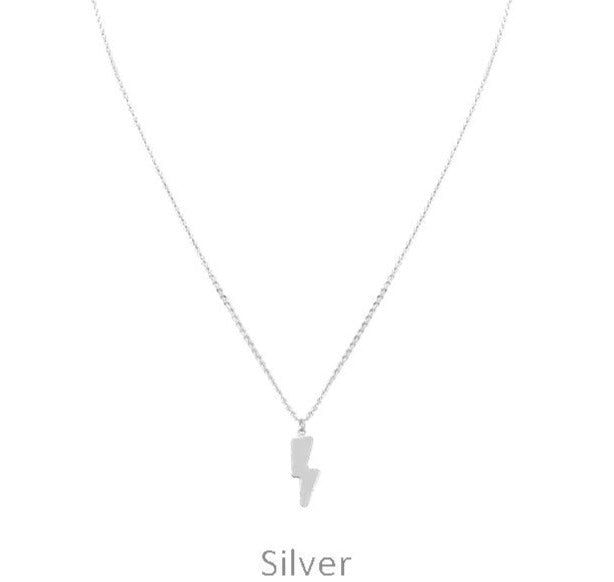 Dainty Silver Lightning Bolt Necklace
