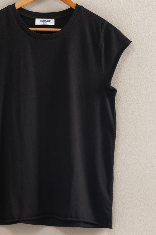 Black Soft Cap Sleeve T-Shirt