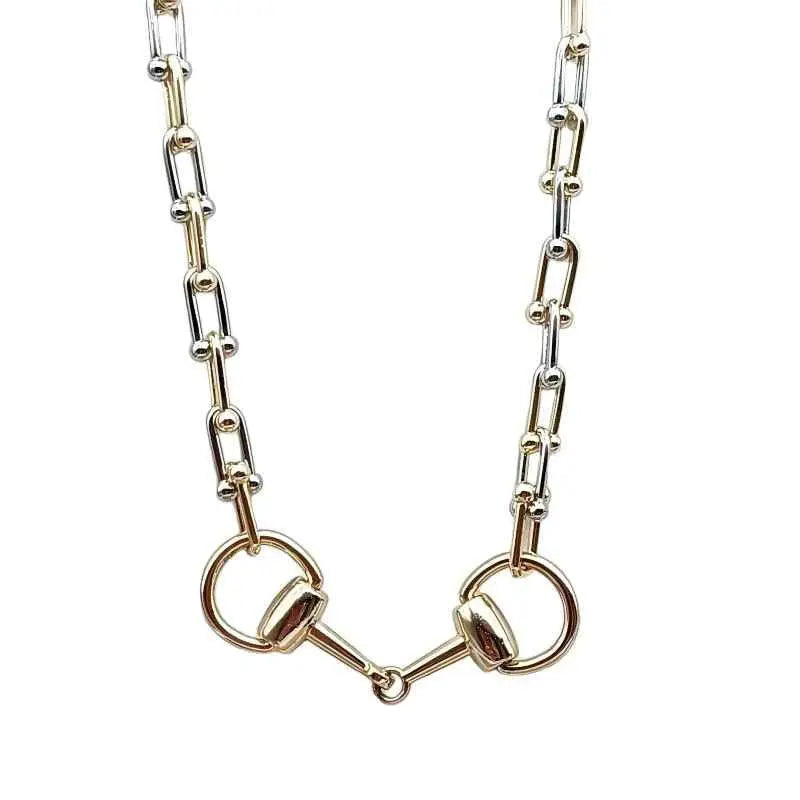 20" Two Tone Link & Bit Necklace