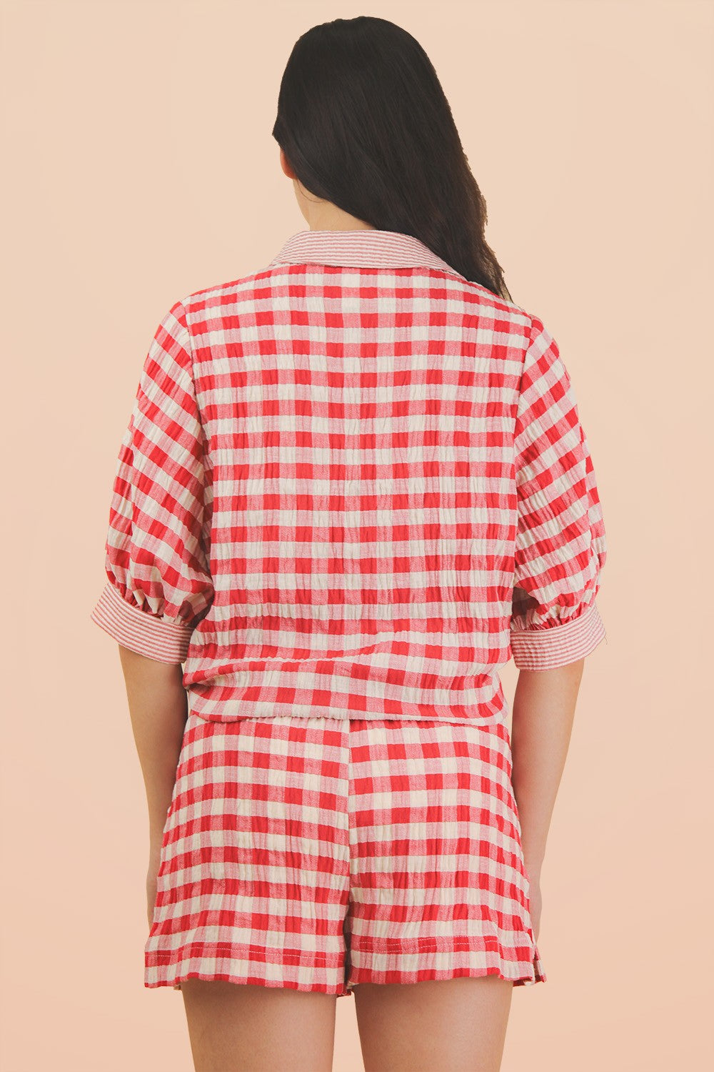 Red Checkered Top & Short Set