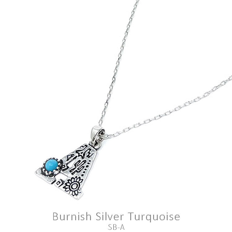 Silver Western Initial Necklace