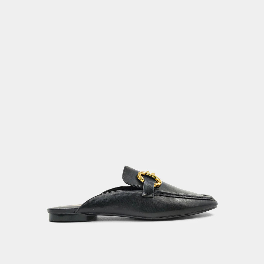 Andromeda Black Slip On Loafers by ShuShop