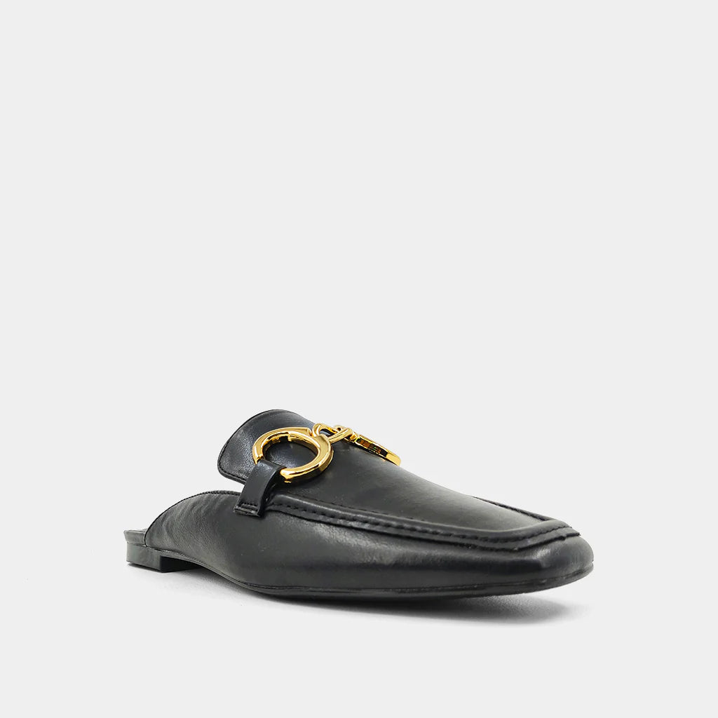 Andromeda Black Slip On Loafers by ShuShop