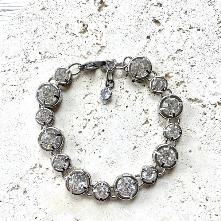 Silver & Crystal Chunky Bracelet