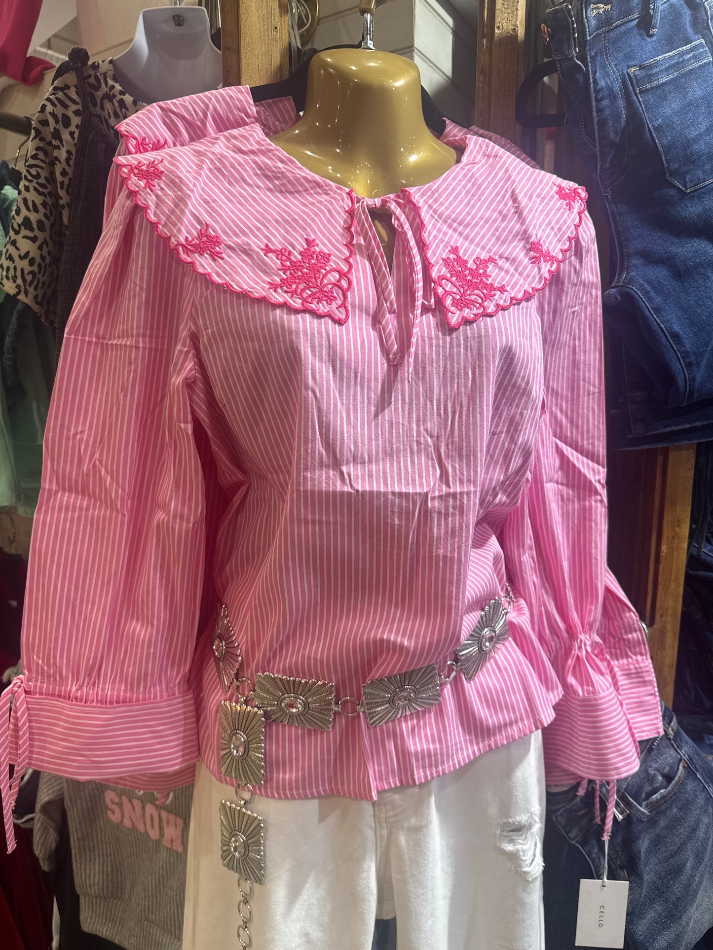 Pink Loose Fit Long Sleeve Top