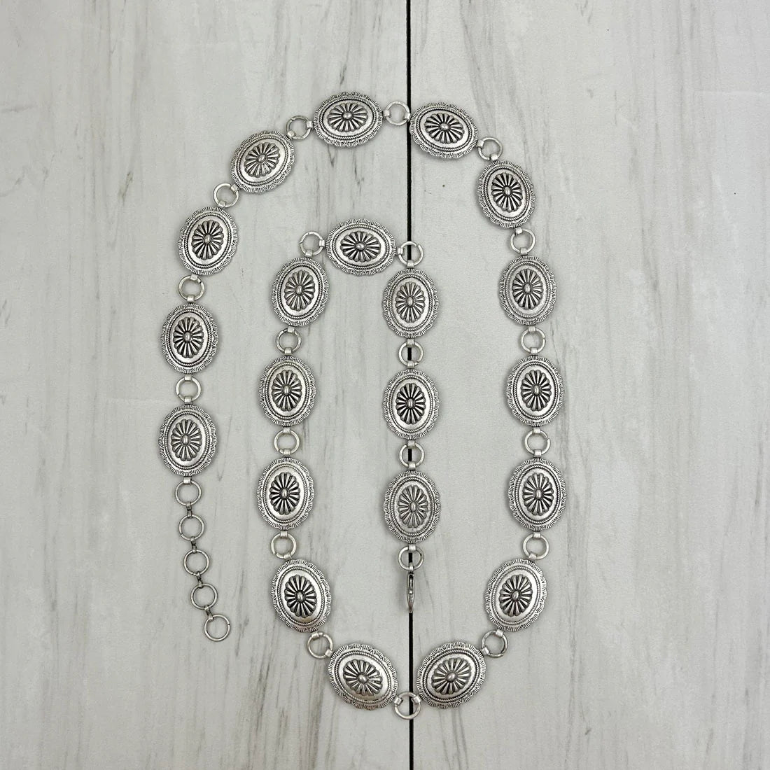 39" Silver Flower Concho Belt