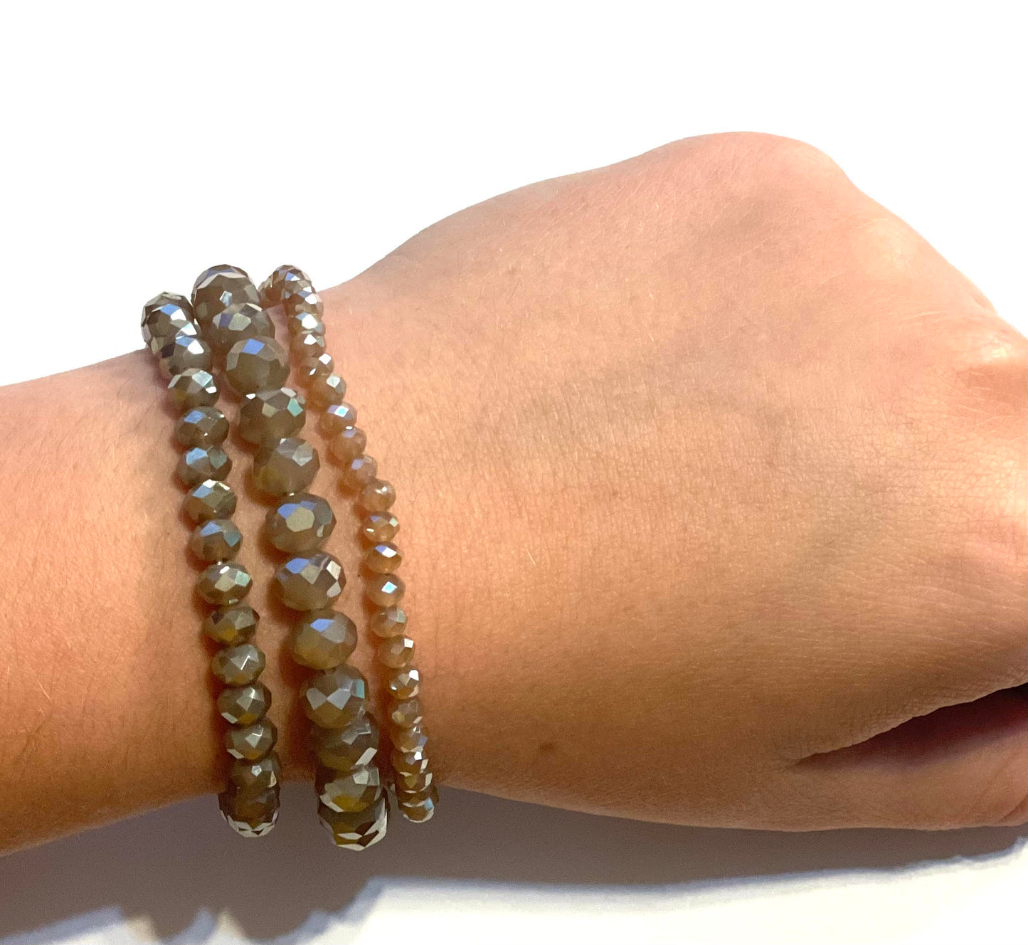 Taupe Bead Bracelet Set