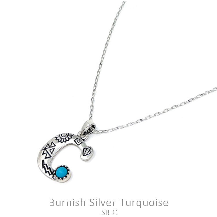 Silver Western Initial Necklace