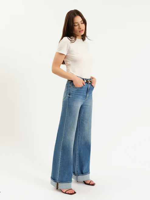 DAZE Far Out High Rise Wide Leg Jeans Big Break