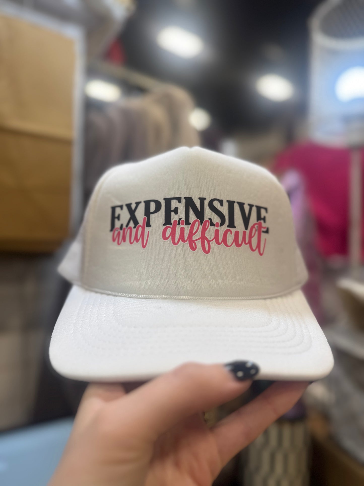 WHITE Expensive and Difficult Cap