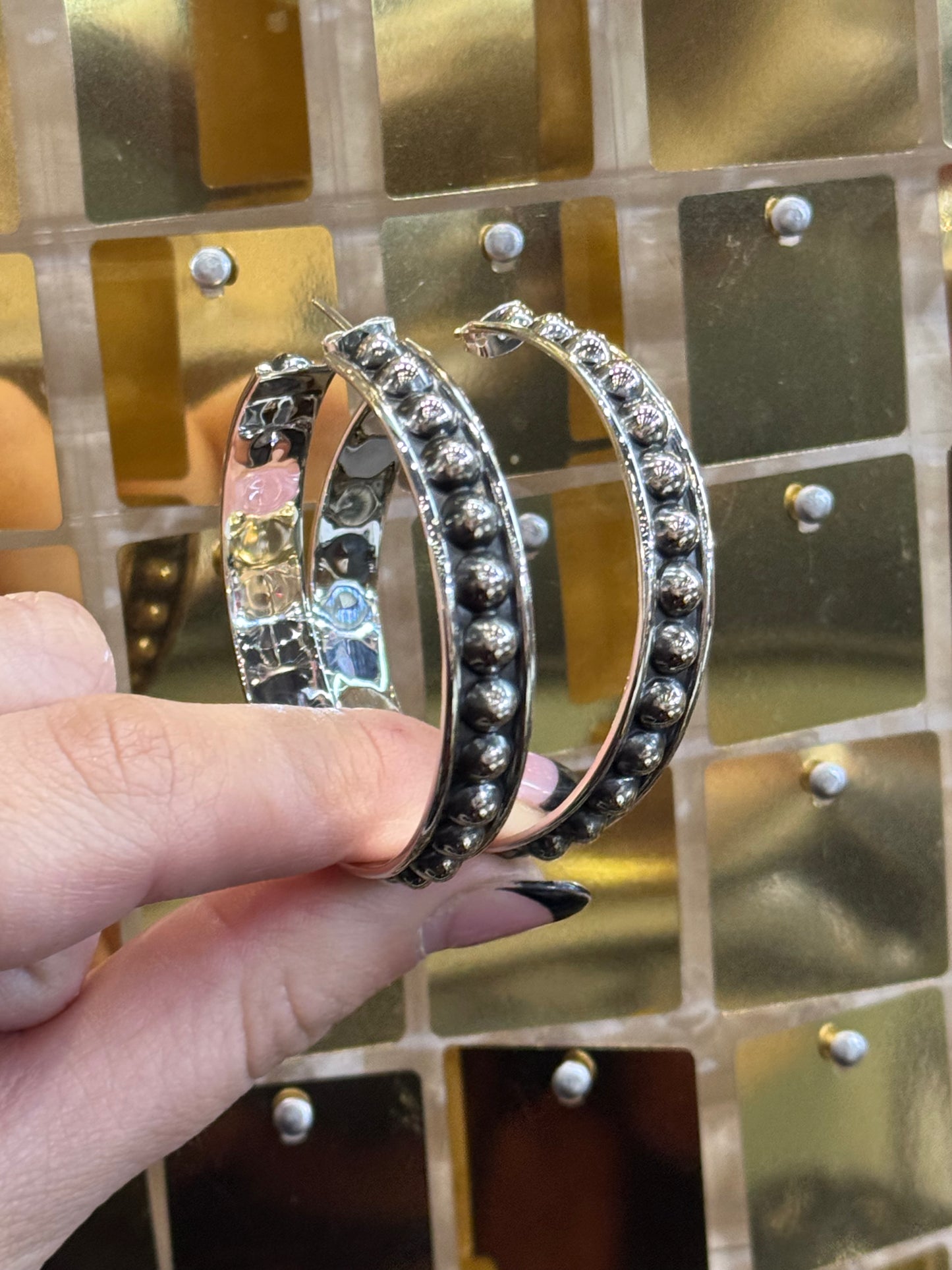 Sterling Large Ball Post Hoop