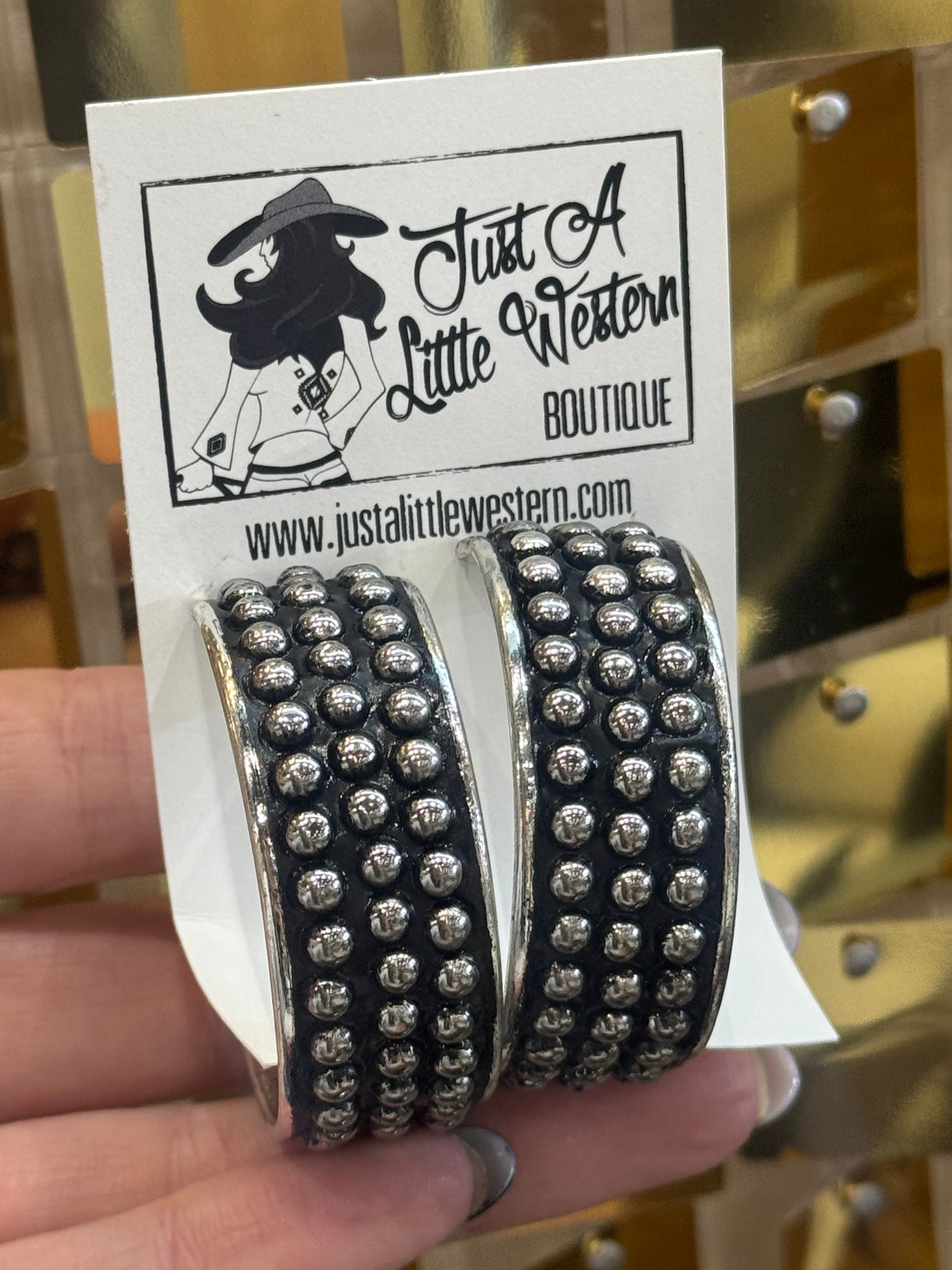 Thick 3 Row Bead Hoops