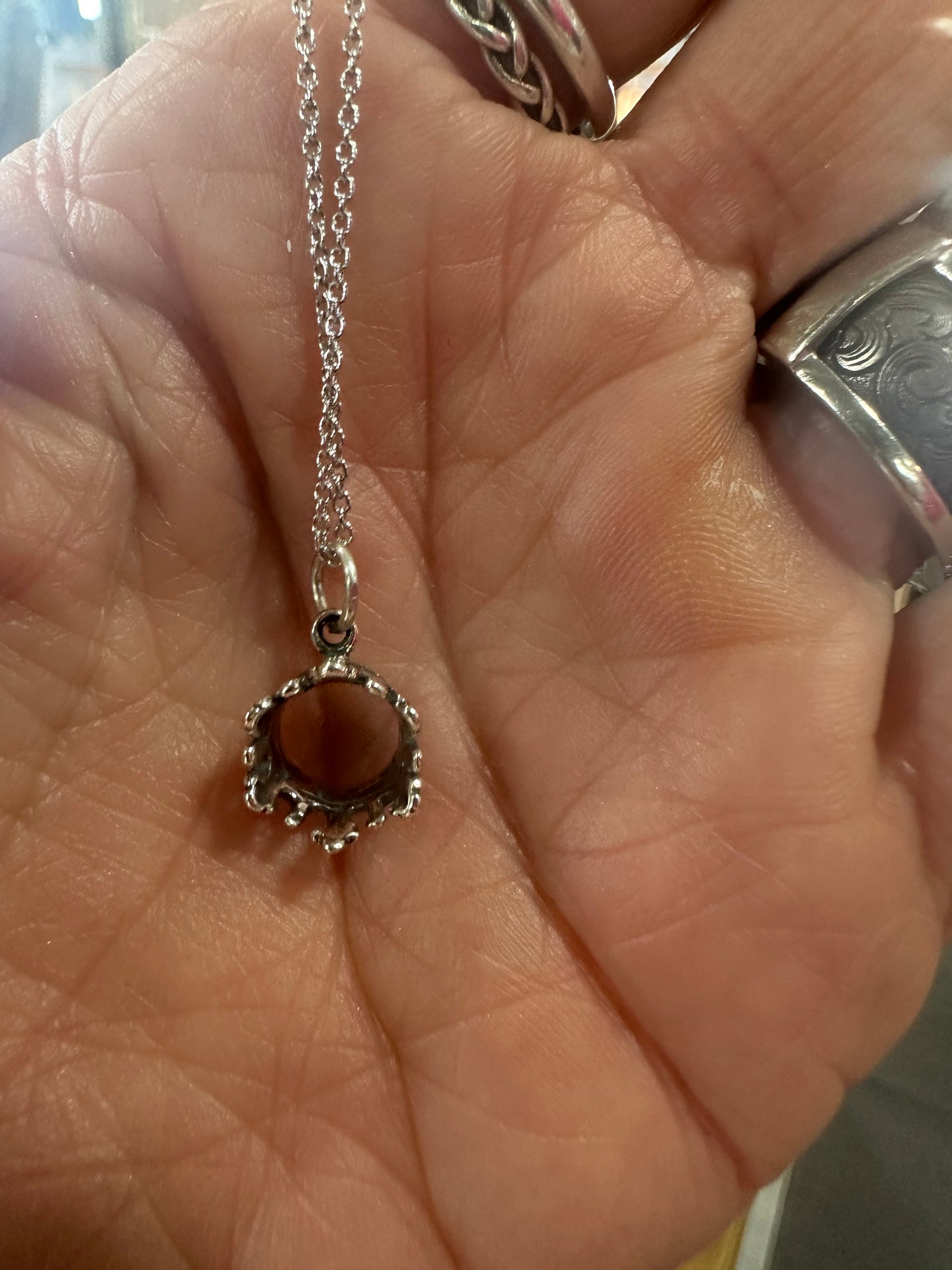 Sterling Silver Crown Necklace