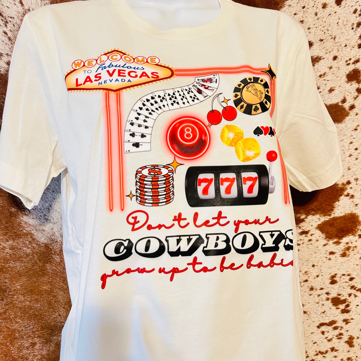 Vegas Cowboys Vintage White T-Shirt