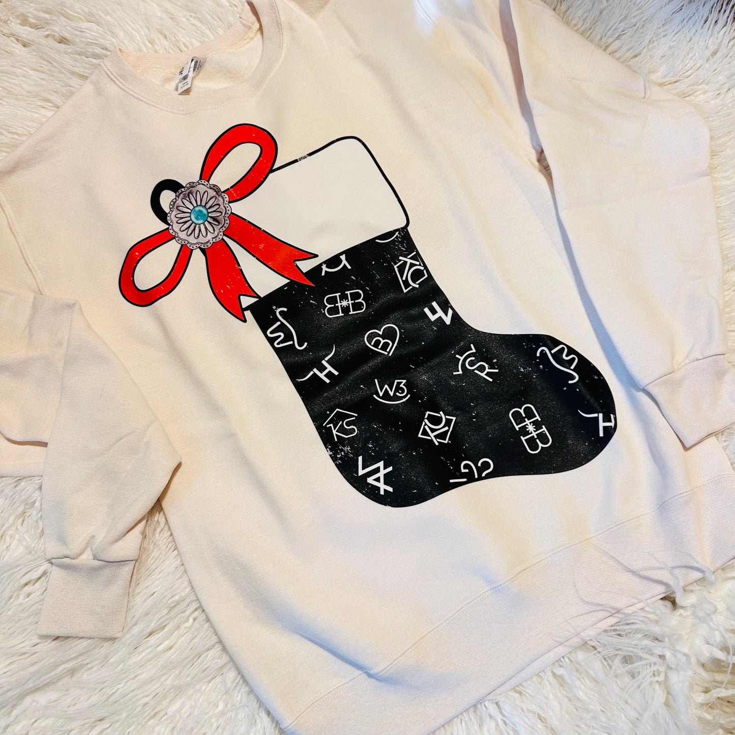 Black Brand Stocking Cream Sweatshirt
