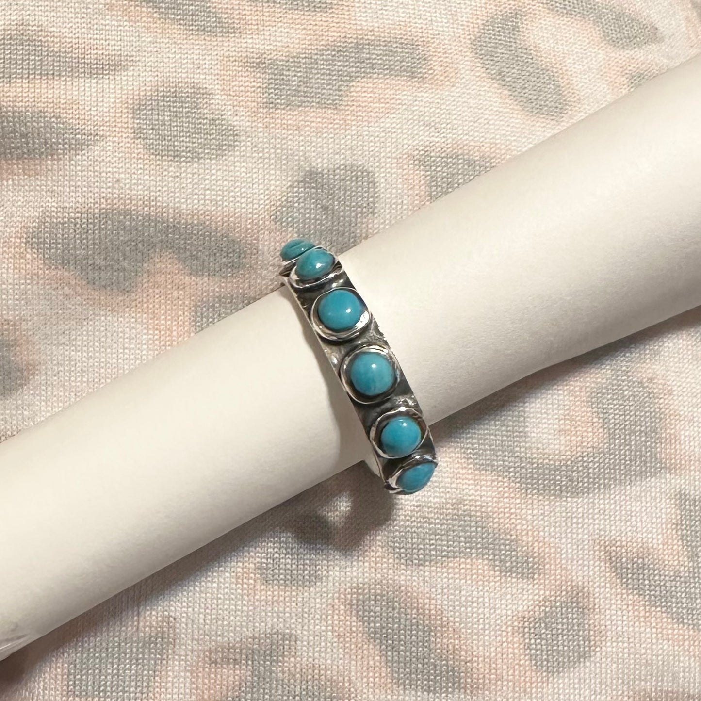 Turquoise Full Beaded Band Ring
