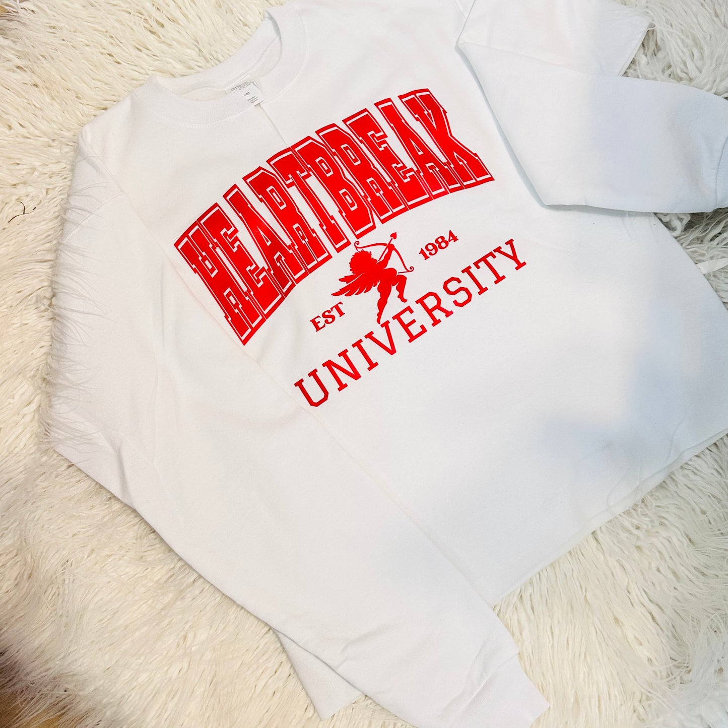Heart Break University White Sweatshirt