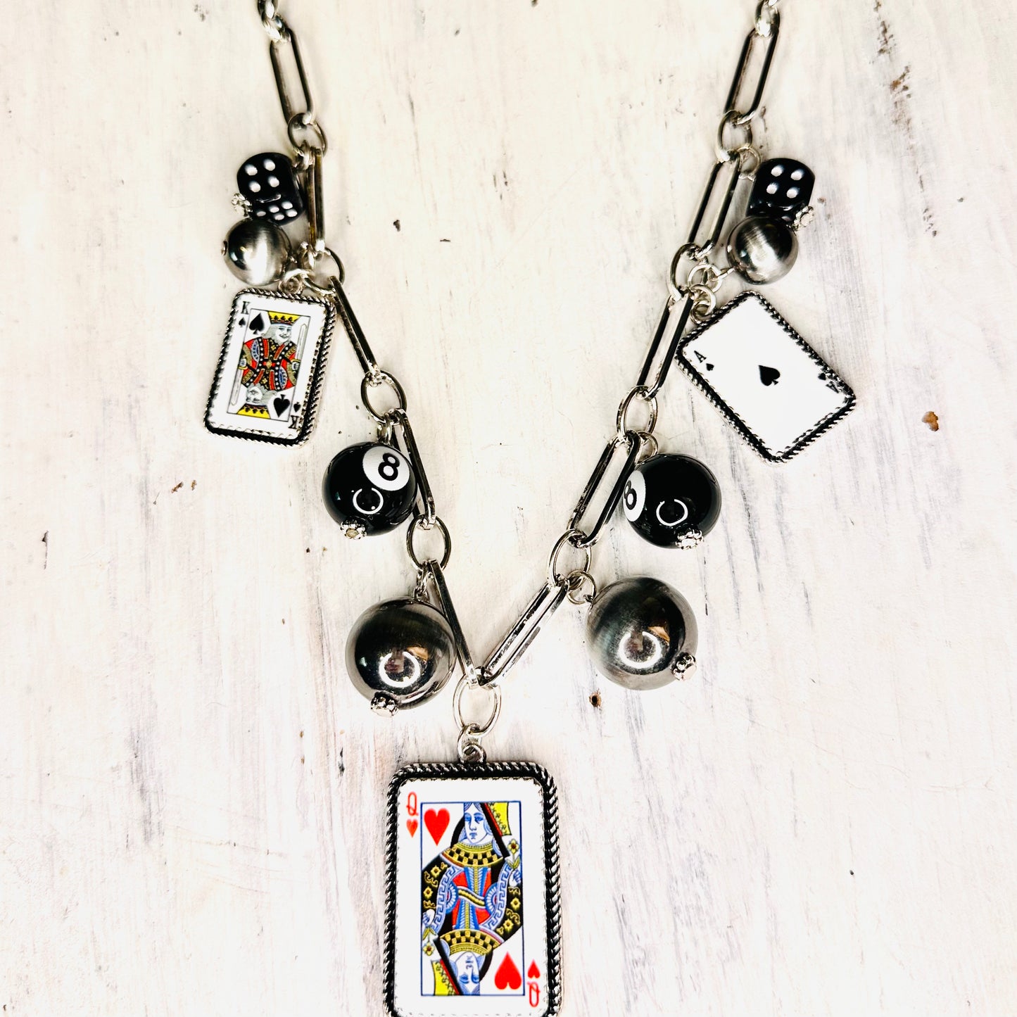 Queen, King, & Ace Charm Necklace