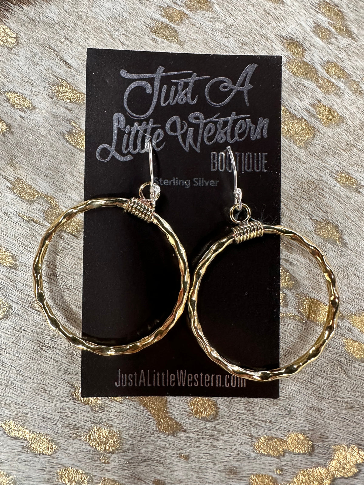 Brass XSmall Hammered Circle Earring