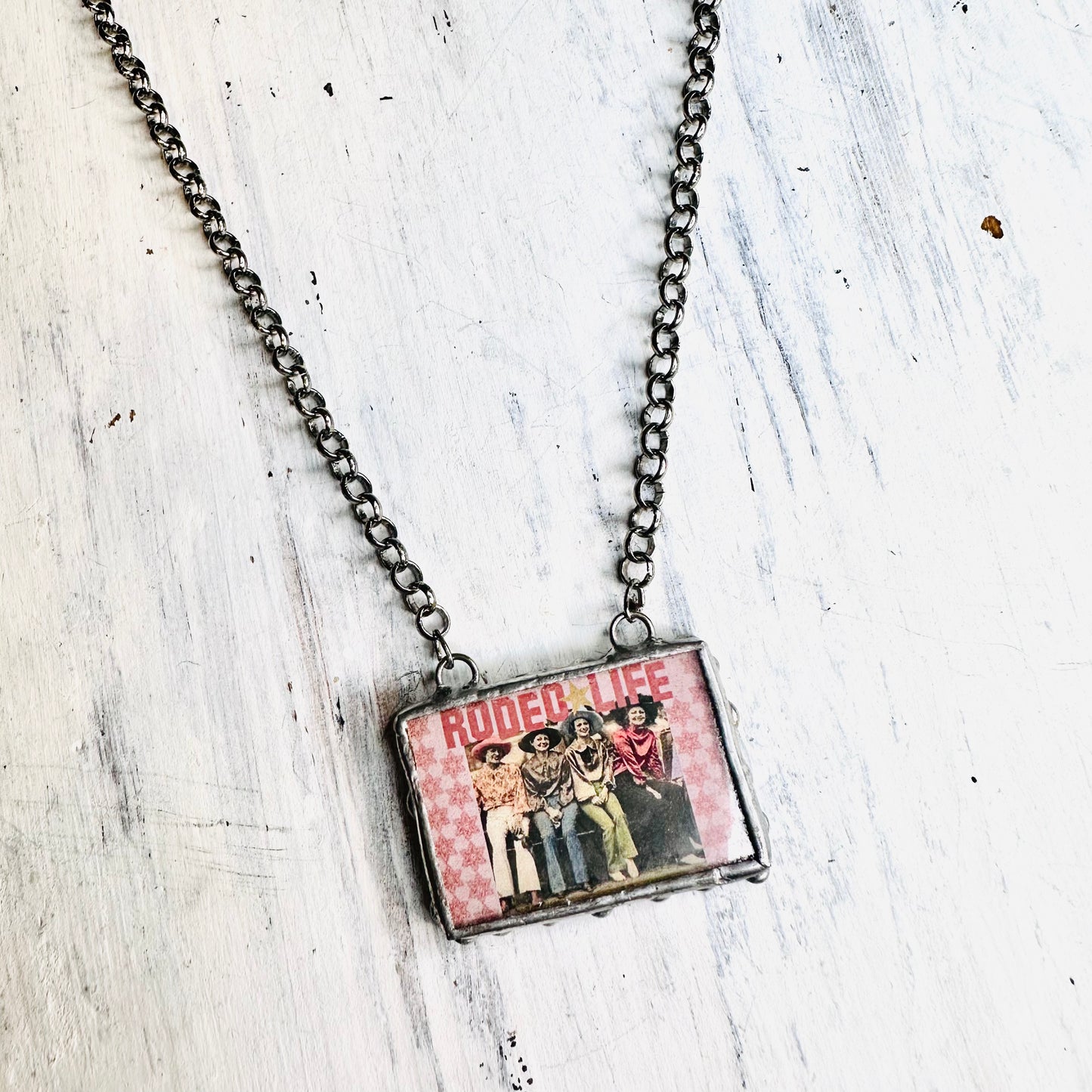 Rodeo Life Frame Pendant Necklace