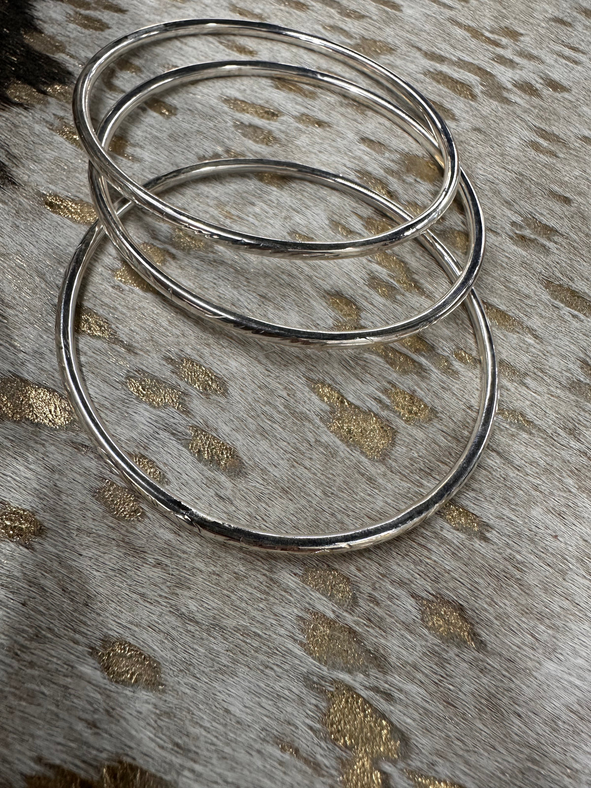 Sterling Silver Engraved Bangle